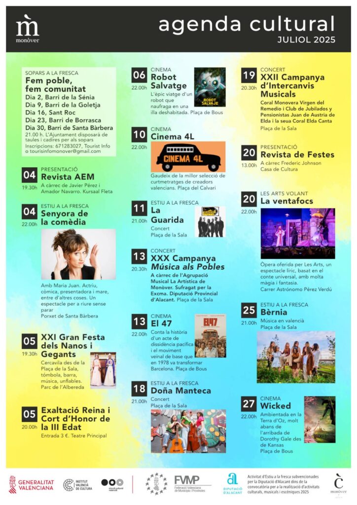 agenda cultural juliol 2025