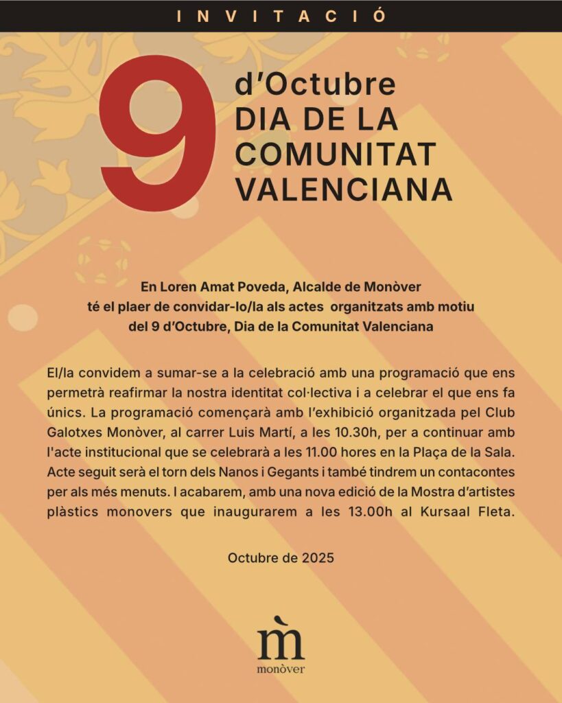 9 octubre Monover 2025