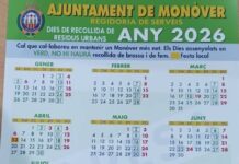 Calendario de recogida de basura en Monóvar para 2026