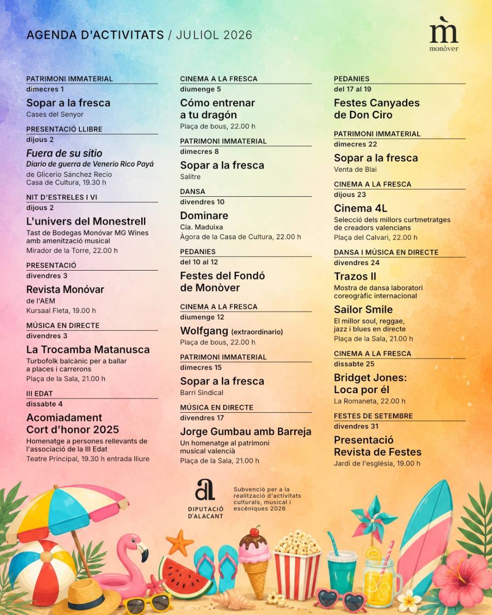 agenda cultural julio 2026